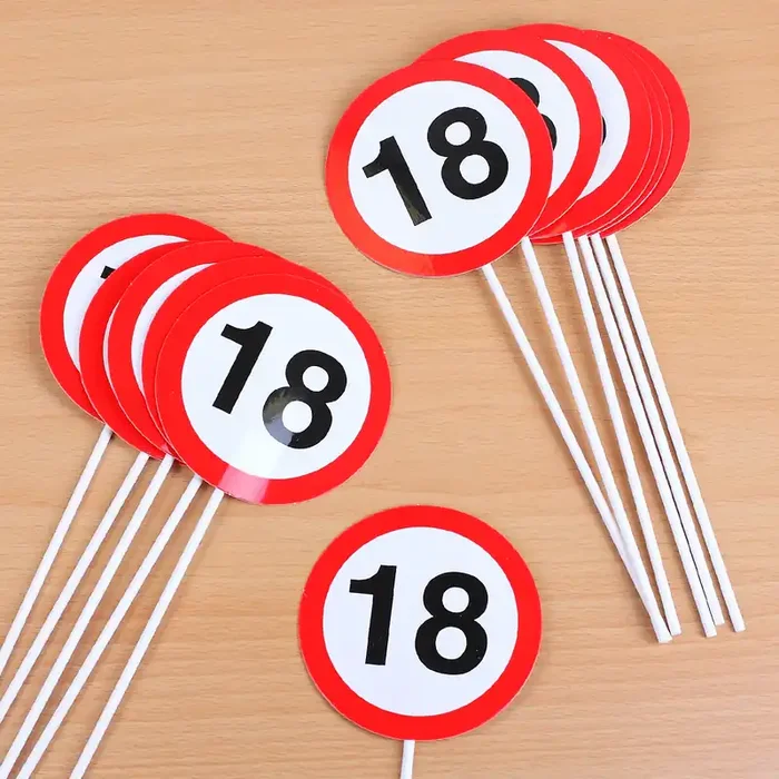 12 Mini Schilder zum 18. Geburtstag