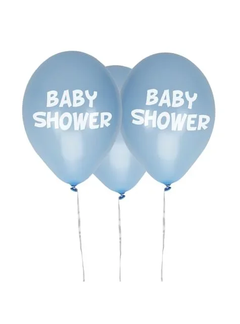 „Baby shower“ Luftballon Set 8-teilig aus Latex blau – Little Star Blue