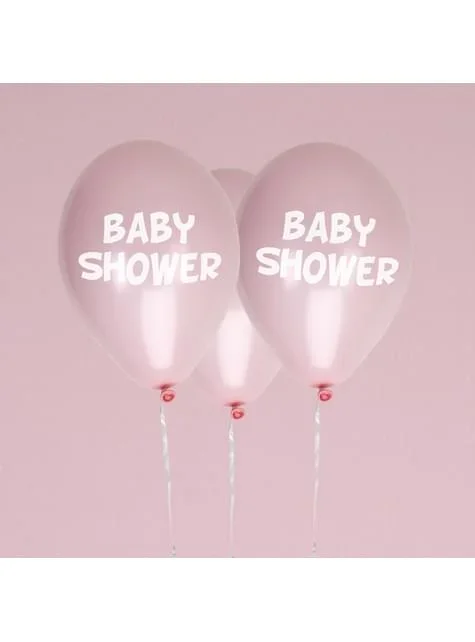 „Baby shower“ Luftballon Set 8-teilig aus Latex rosa – Little Star Blue