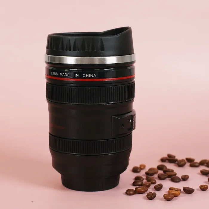 Becher – Kameraobjektiv mit Edelstahleinsatz 350 ml