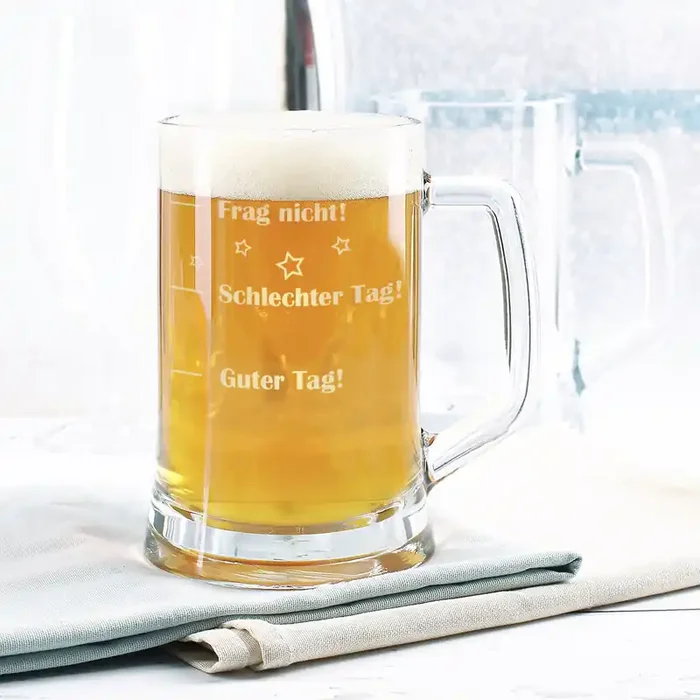 Bierseidel mit Stimmungsbarometer