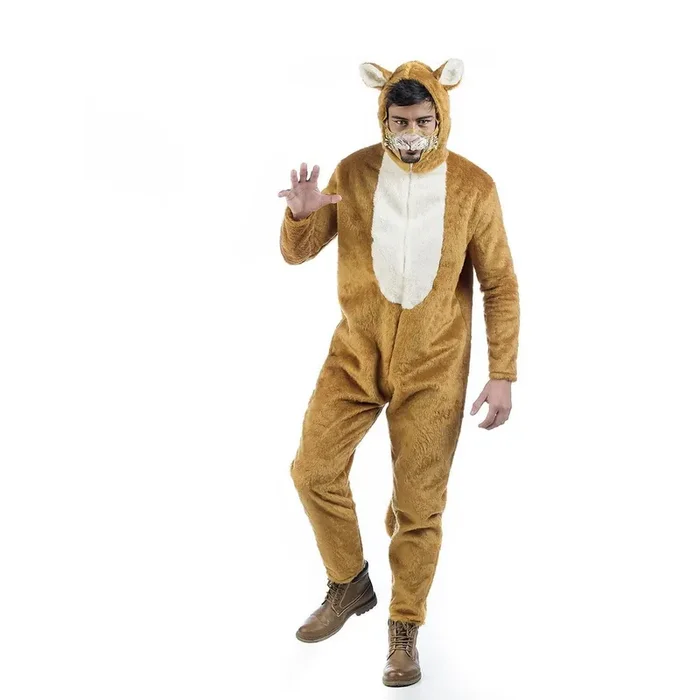 Big Knurrender Hungriger Löwe Herrenkostüm