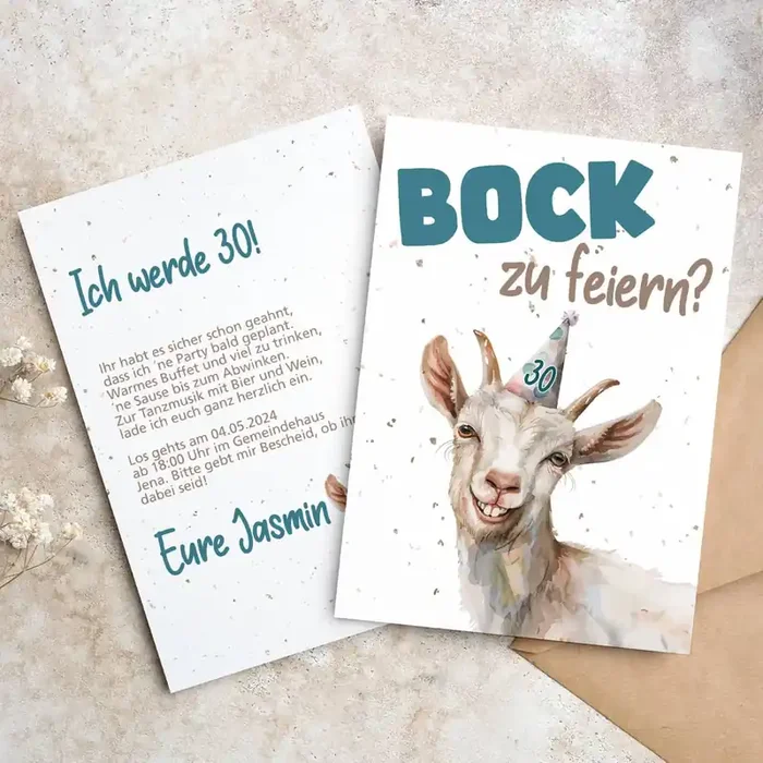 Bock zu feiern? – Geburtstagseinladung mit Ihrer Personalisierung