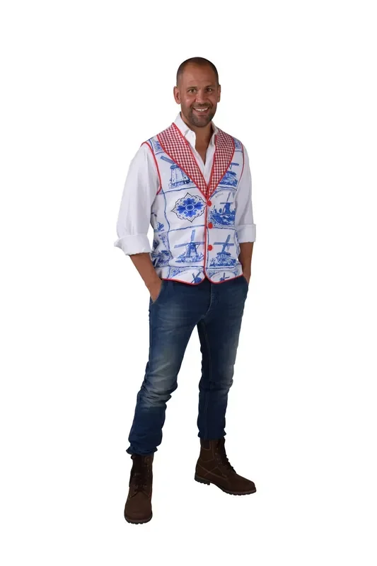 Delfter Muster Weste Herren
