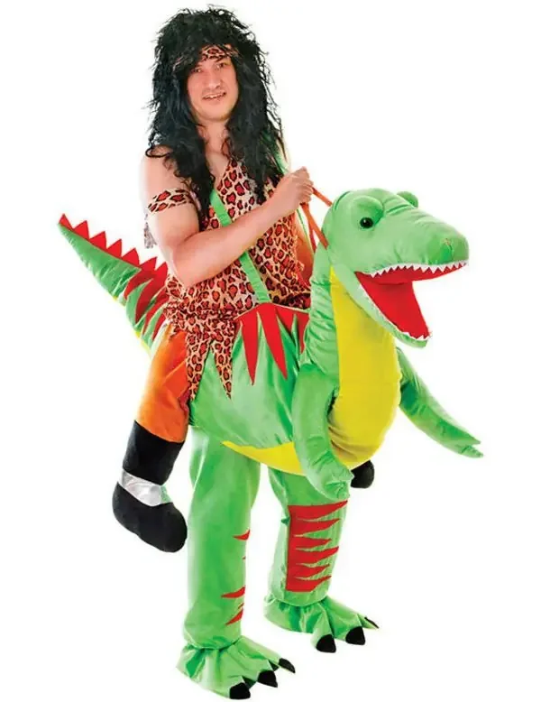 Dinosaurus Jockey Step-In Kostuum Man