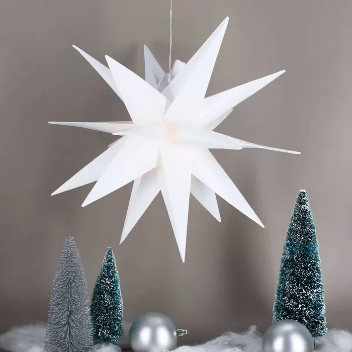 Faltbarer LED Stern – weiß 35 cm