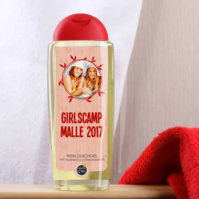 Foto-Duschgel mit Wunschtext