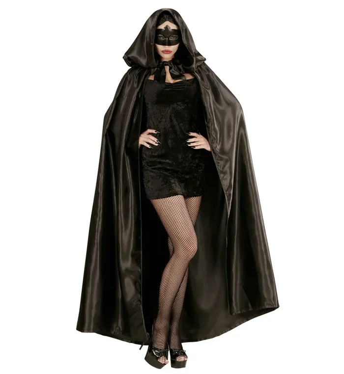 Geheimnisvoller Satinmantel Mit Kapuze 152 Cm