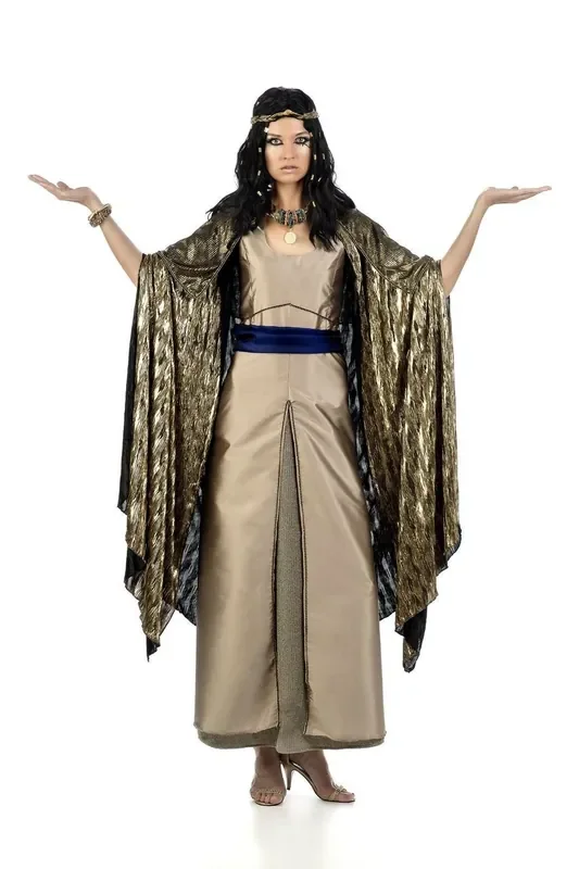 Gouden Klassieke Godin Luxueuze Uitvoering Vrouw Kostuum