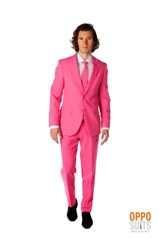 Herr. Rosaer Als Rosa Rosa -Opposuit -Kostüm Herrenkostüm