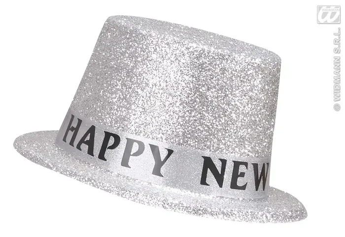 Hoge Hoed Zilver Happy New Year