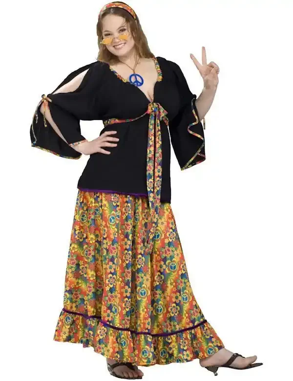 Jaren 60 Groovy Mamma Hippie Maatje Meer Vrouw Kostuum
