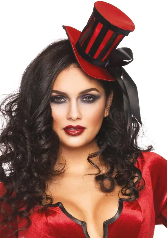 Mini -Top -Hut Mit Samtstreifen Und Bogen