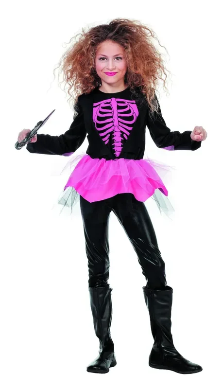 Neonrosa Skelettmädchen
