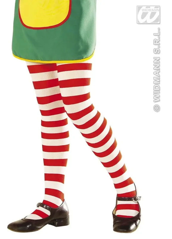 Panty, Kinderen Gestreept Rood / Wit