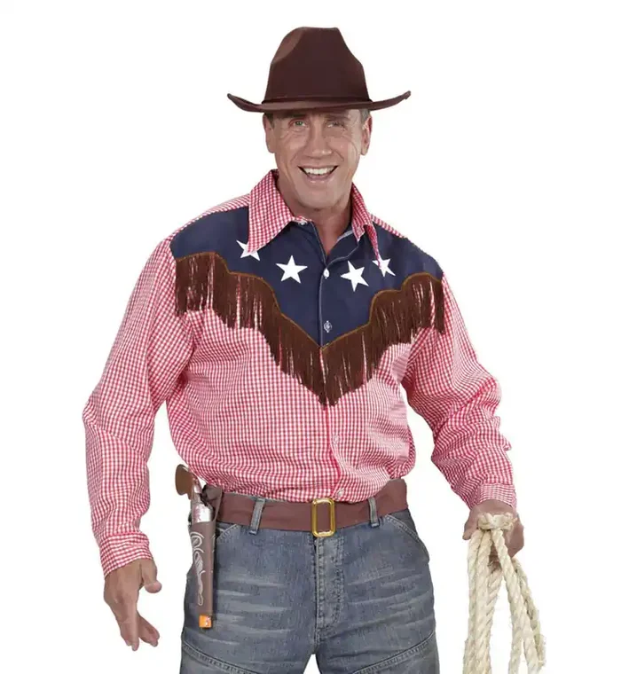 Pink Rodeo Cowboy Shirt Man Medium / Large Kostuum