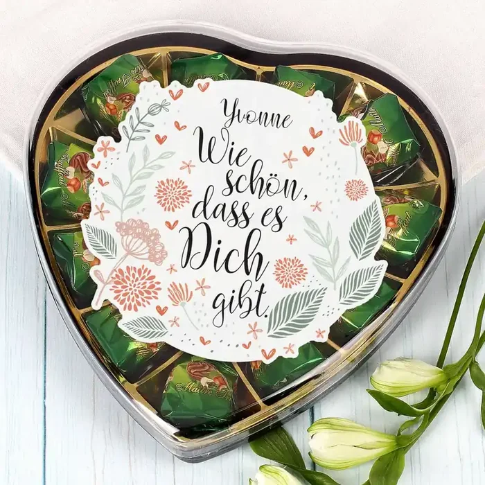 Pralinenherz – Wie schön, dass es Dich gibt – mit Name
