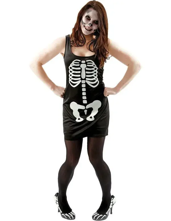 Skelettkleidfrau Damenkostüm