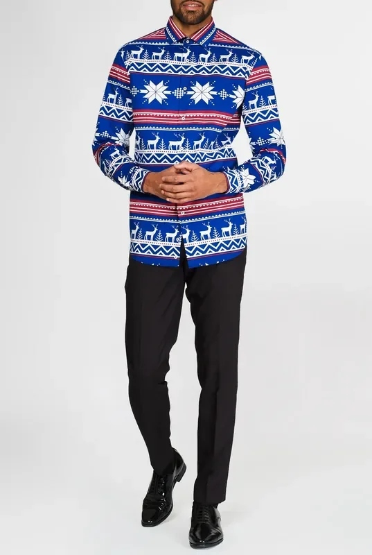 Weihnachtshemd Rudolf Mit Langen Ärmeln Herren