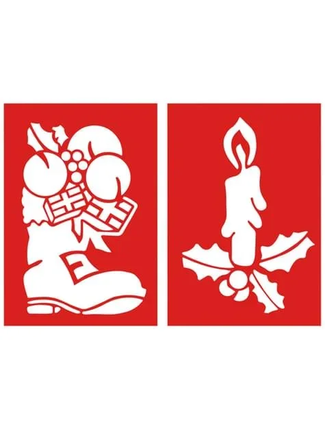 Zweiteiliges Schablonen Set – Stiefel und Kerze