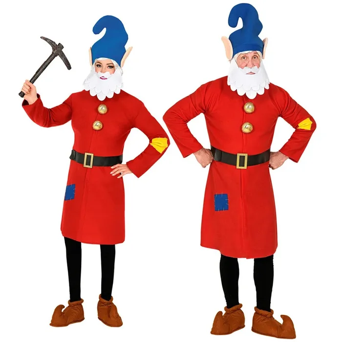 Zwergen Kostüm für Erwachsene – Rot | Wichtel Gnom Märchen Film