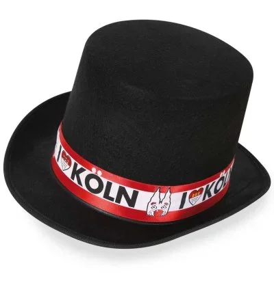 Zylinder I Love Köln, mit Zierband, Hut